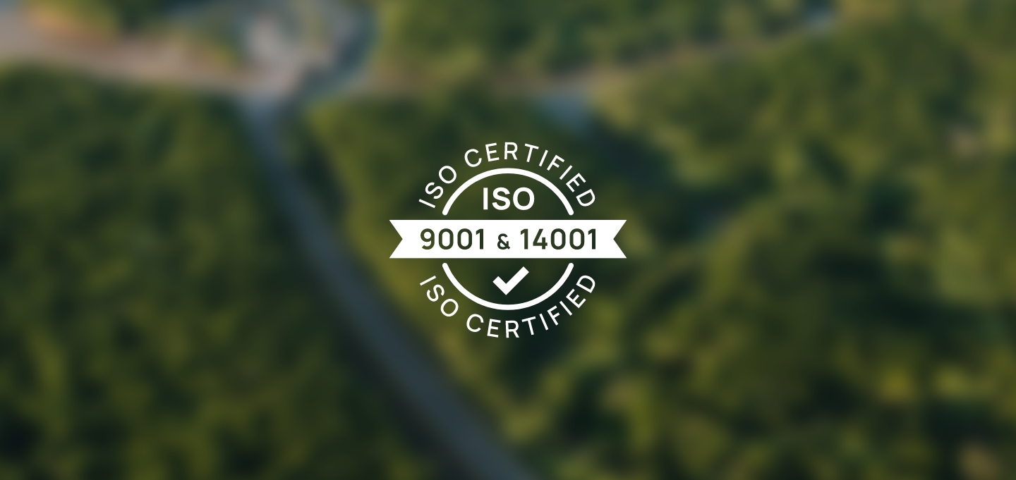 Certificações ISO 9001 e ISO 14001.